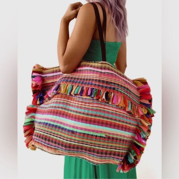 Raj x Lulu’s Guatemala Boho Extra Large Tote Bag - Picture 1 of 4